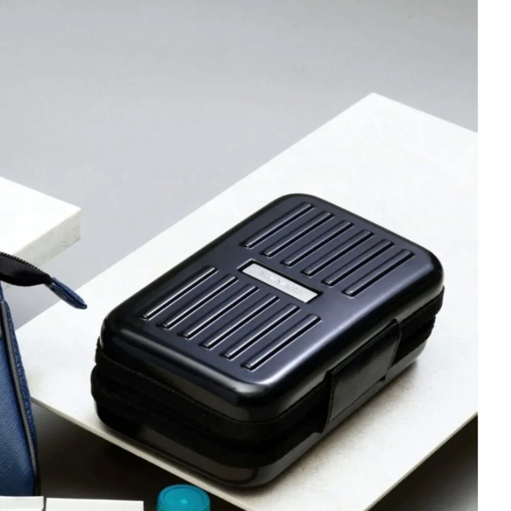 NEW Salvatore Ferragamo Sleek Black Hardcase Travel Case with Amenities - Picture 1 of 7